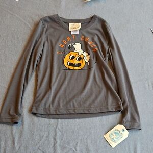 Nite Nite Munki Munki Peanuts Gray Halloween Kids Shirt. NWT